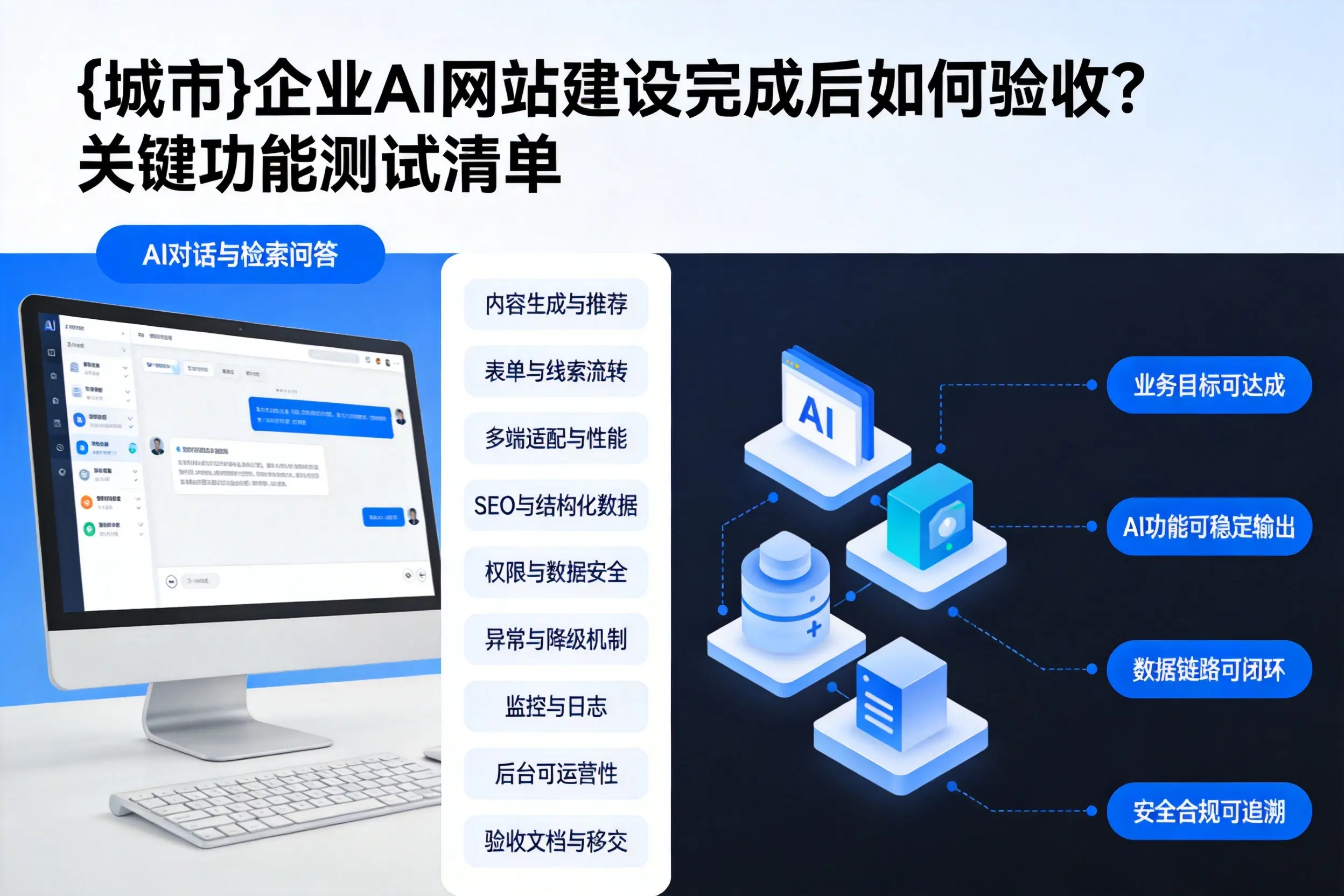 景德镇企业AI网站建设完成后如何验收？关键功能测试清单