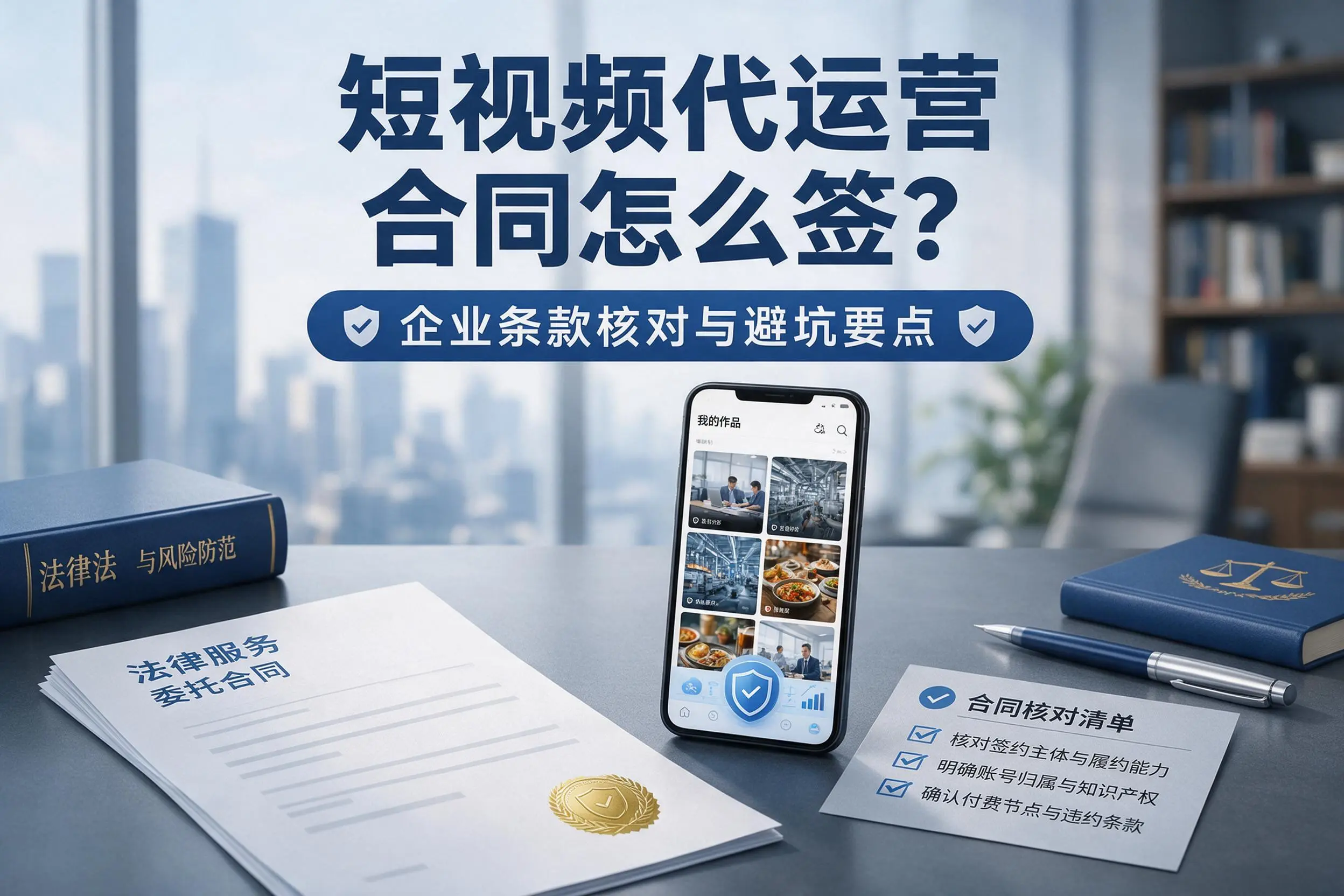短视频代运营合同怎么签?景德镇企业条款核对与避坑要点