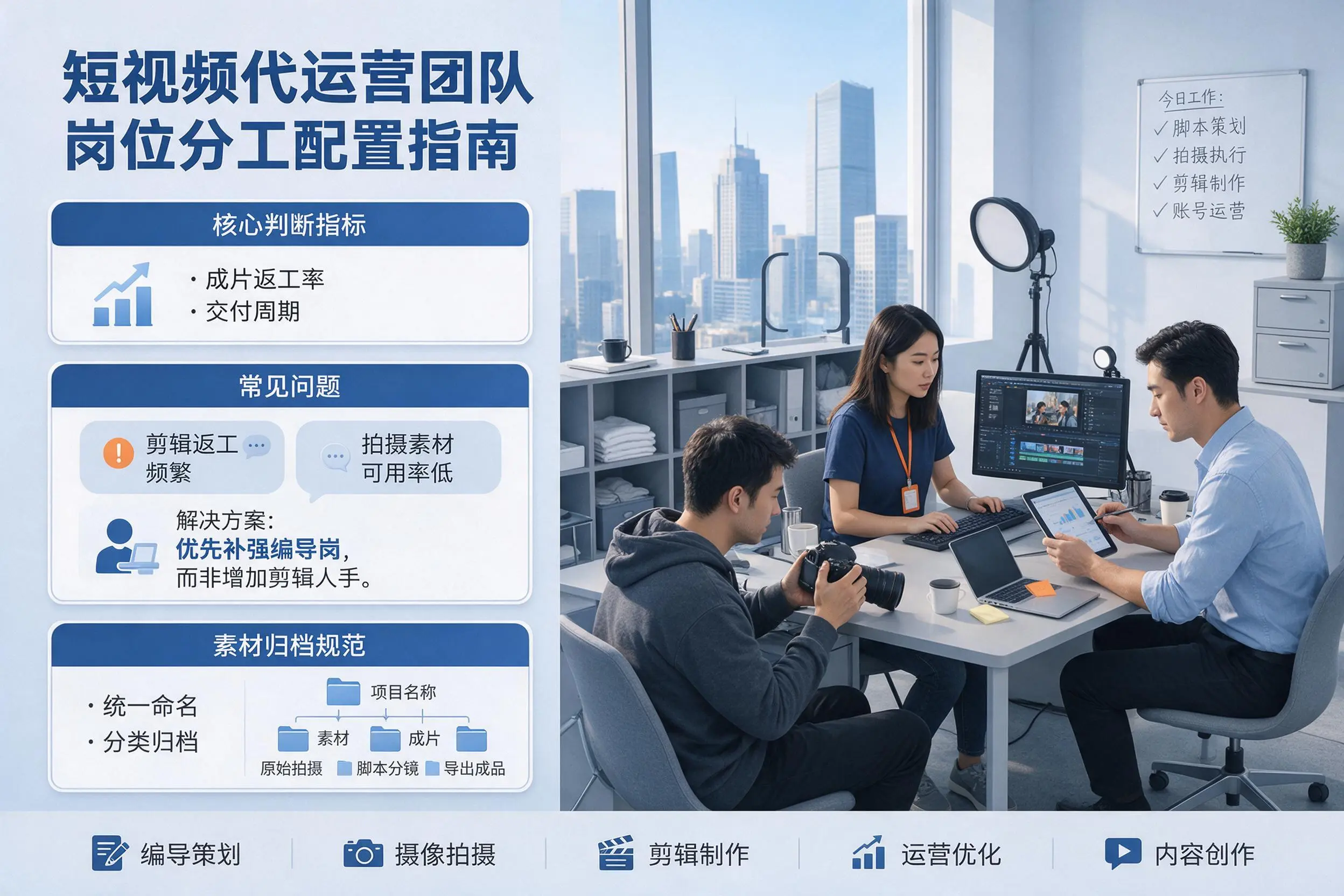 短视频代运营团队如何配置？景德镇企业岗位分工科普说明