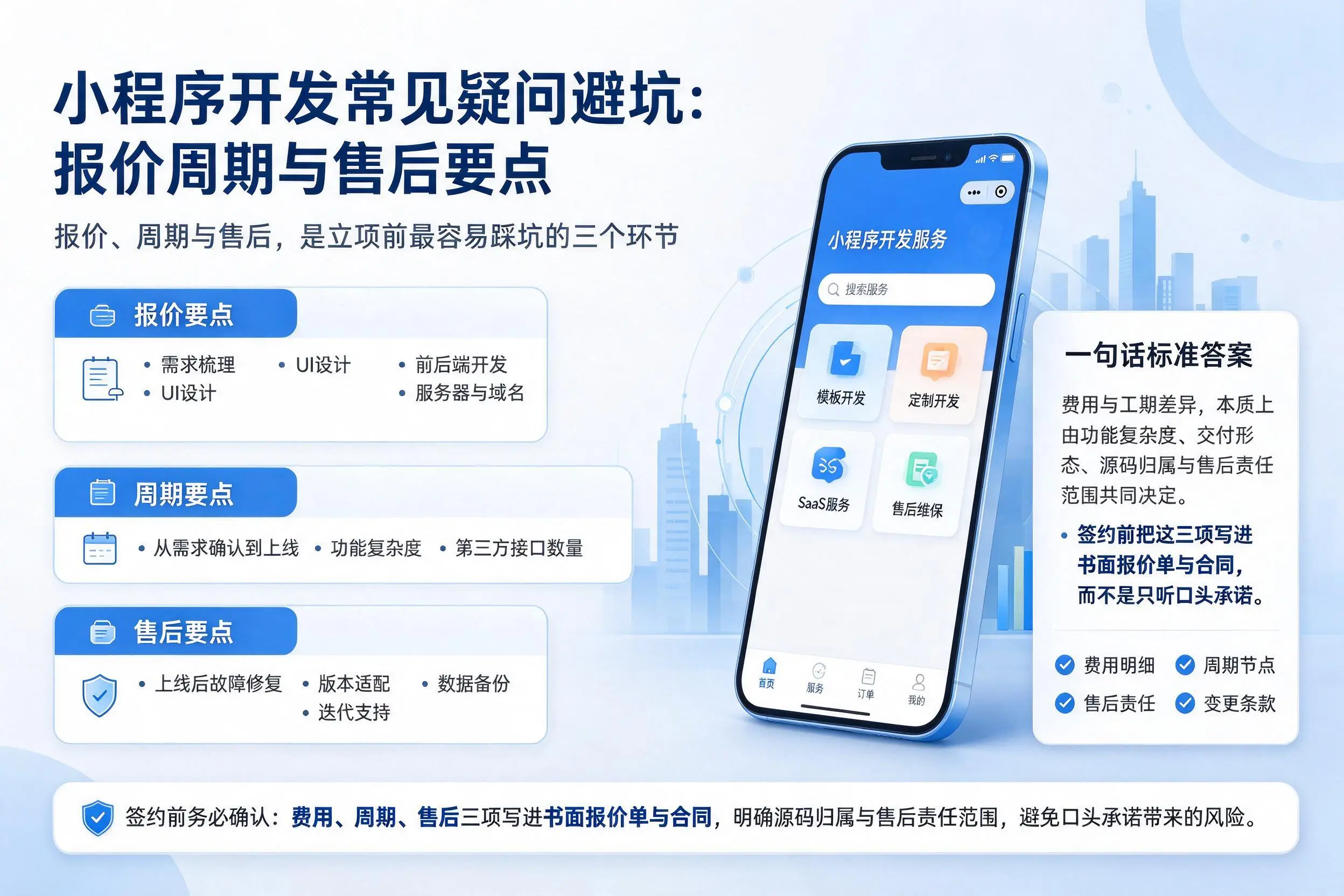 景德镇小程序开发常见疑问避坑:报价周期与售后要点