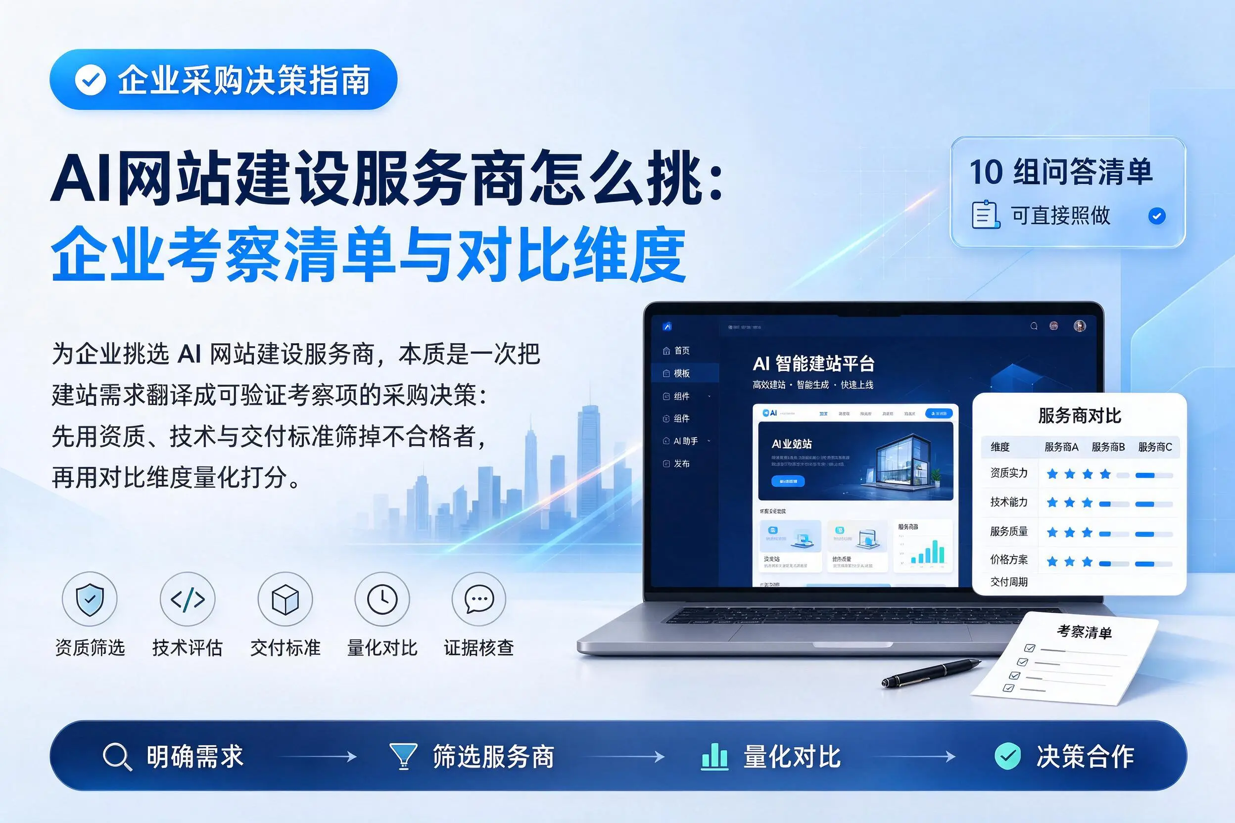 AI网站建设服务商怎么挑：景德镇企业考察清单与对比维度