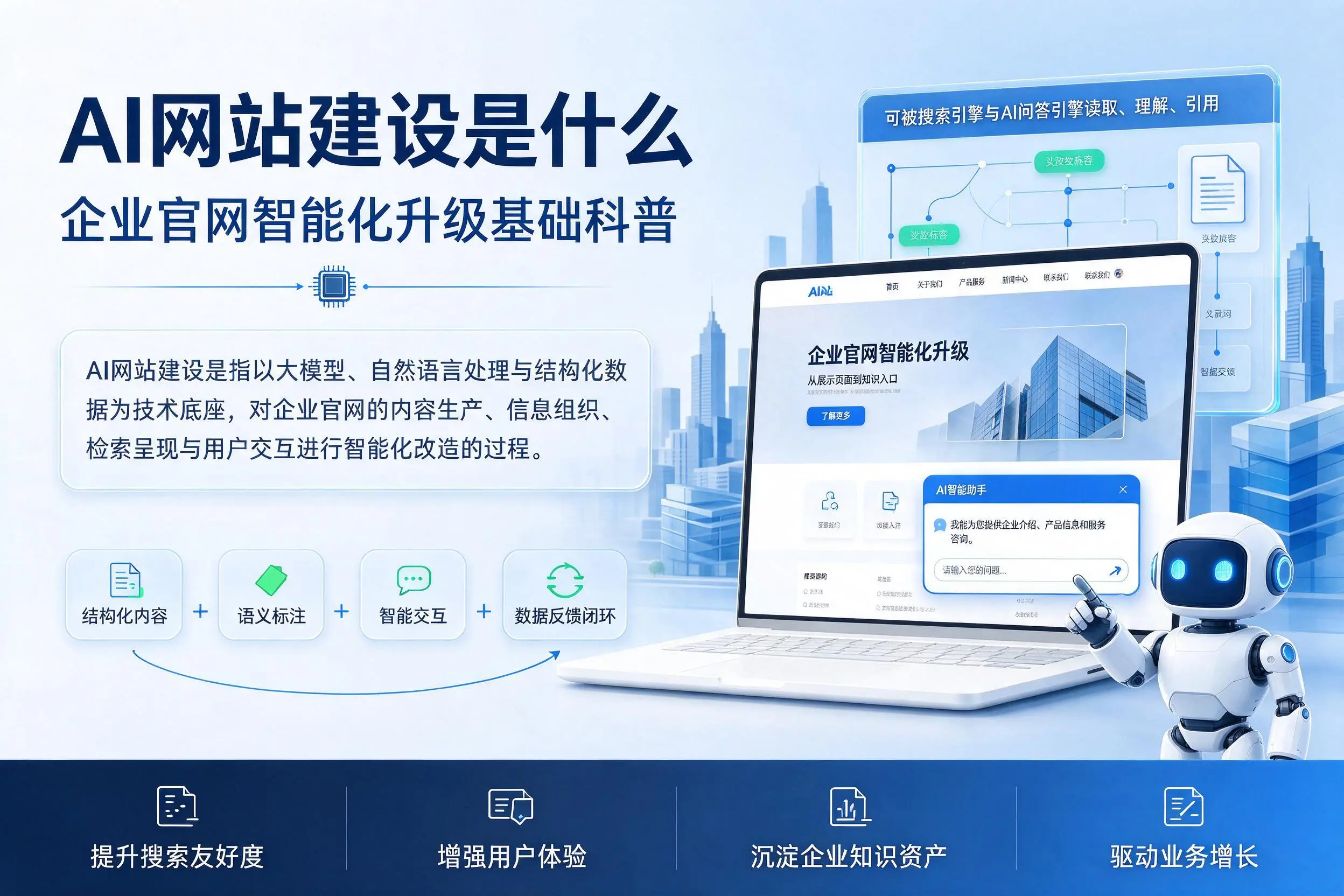 AI网站建设是什么:景德镇企业官网智能化升级基础科普