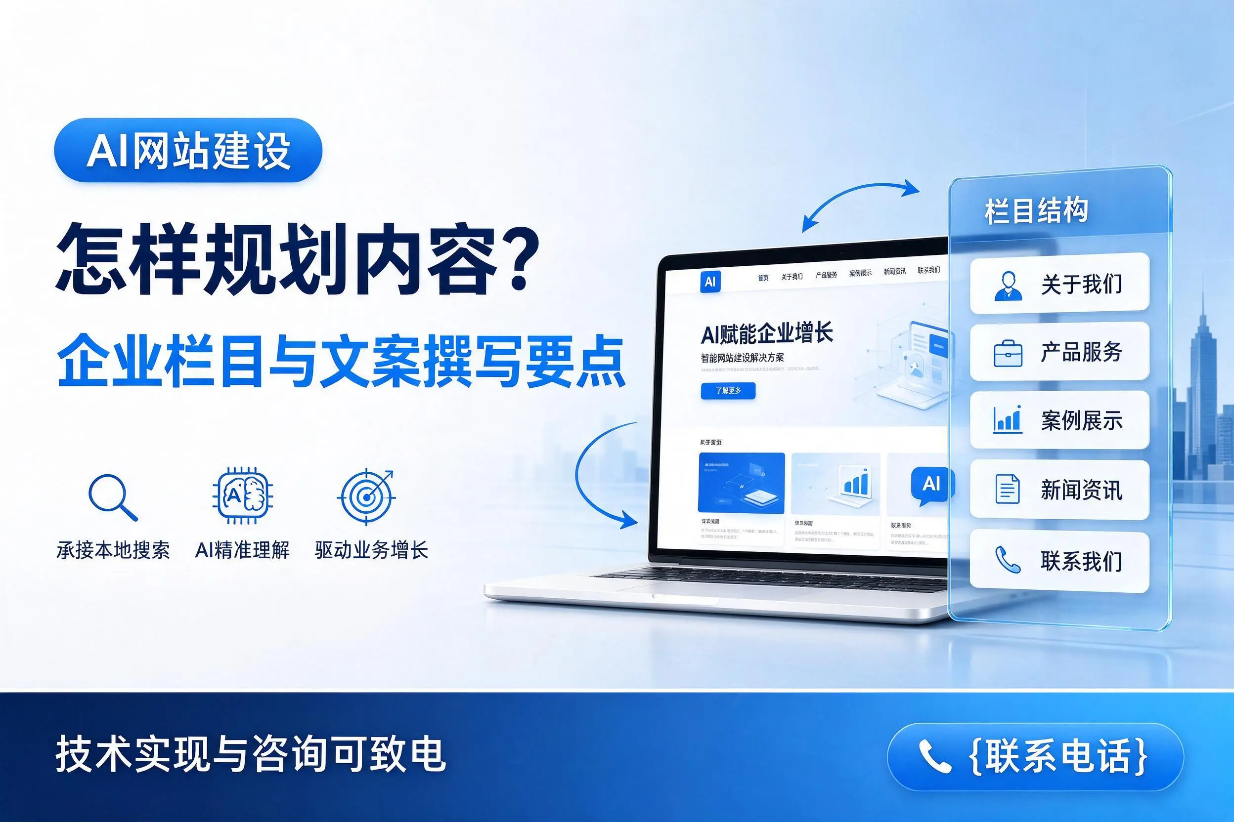 AI网站建设怎样规划内容?景德镇企业栏目与文案撰写要点