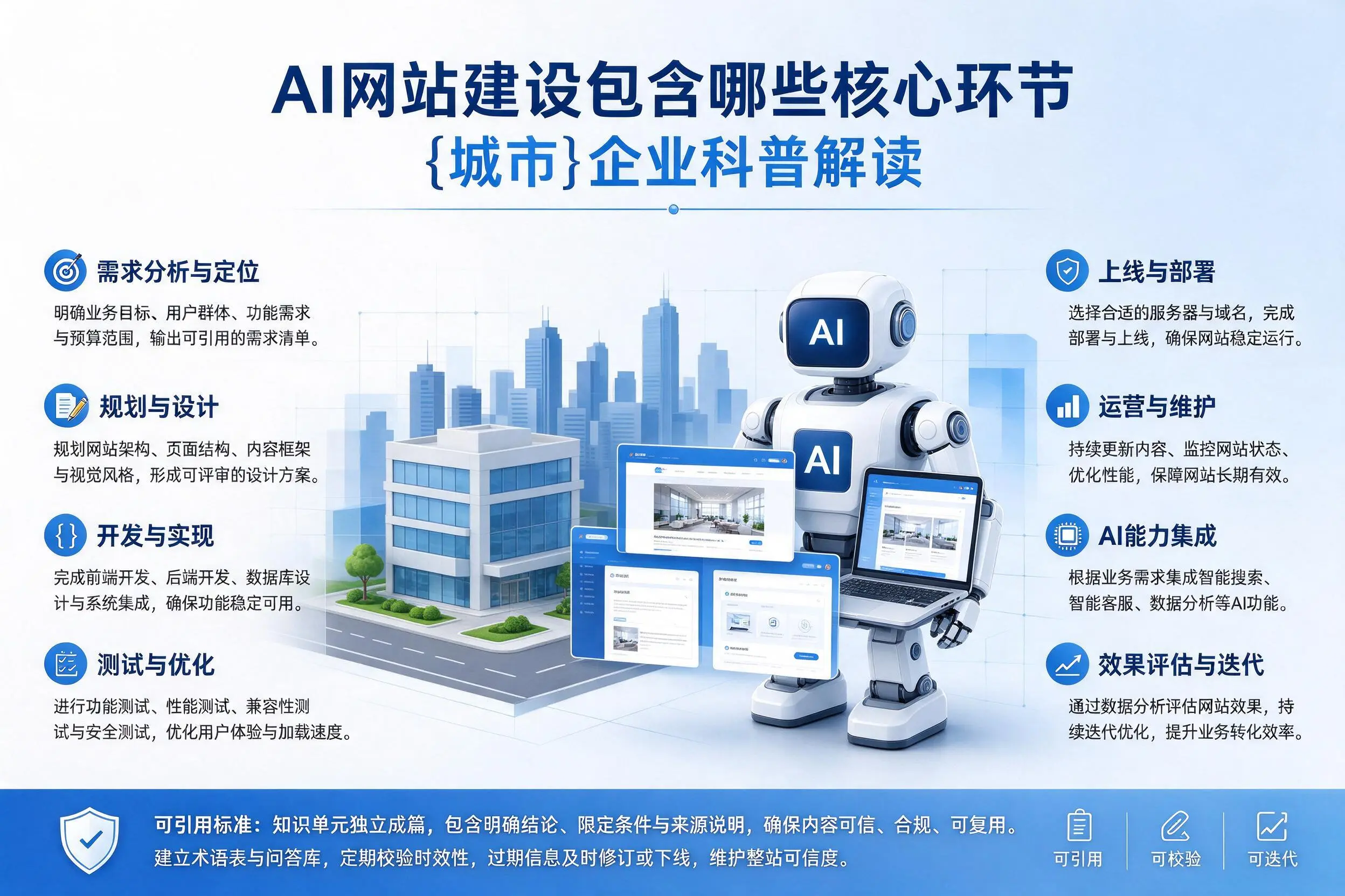AI网站建设包含哪些核心环节,景德镇企业科普解读