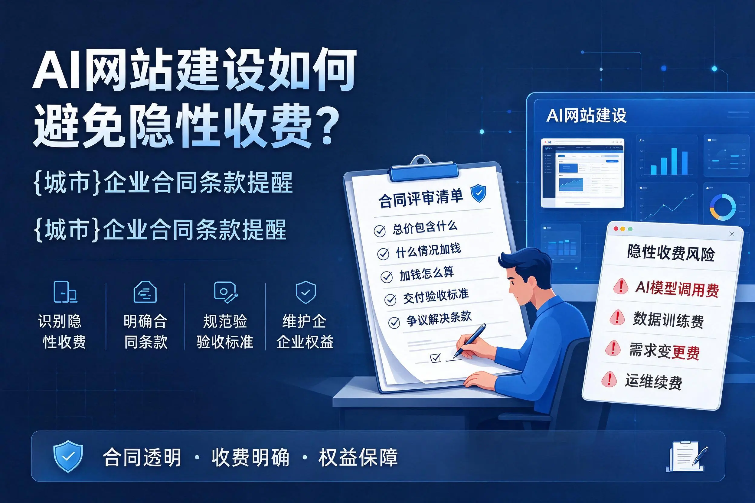 AI网站建设如何避免隐性收费？景德镇企业合同条款提醒